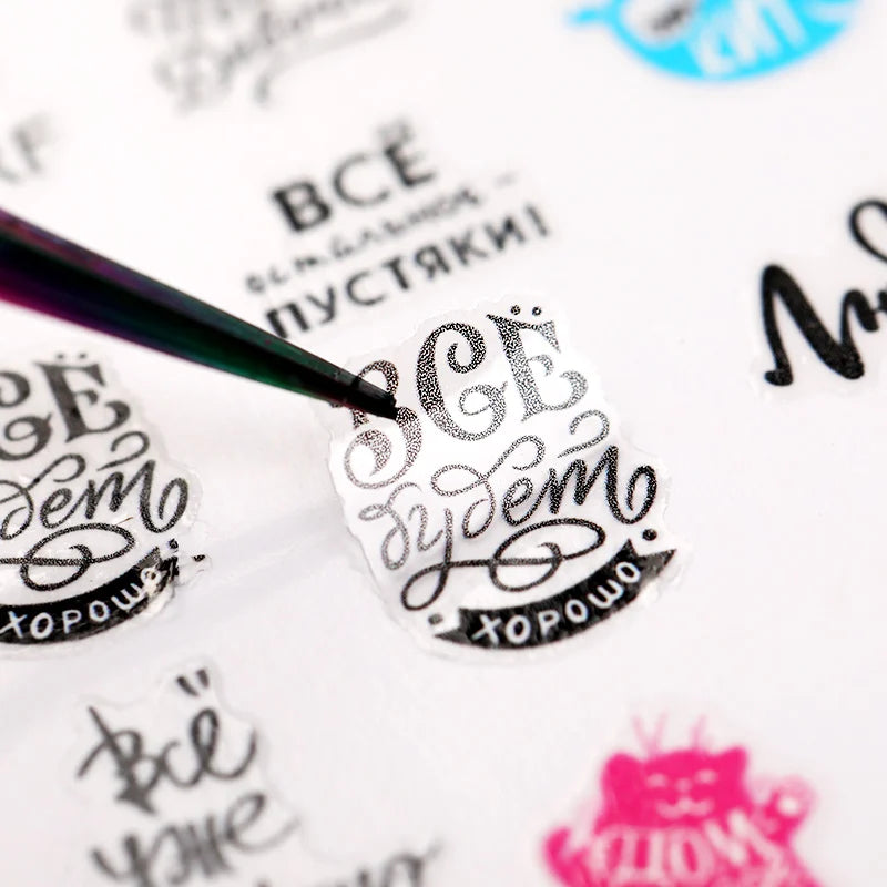 1 Stück 3D-Nagelsticker – Englische Buchstaben, Nagelfolie, Herzdesign, Nagelaccessoires, modische Maniküreaufkleber