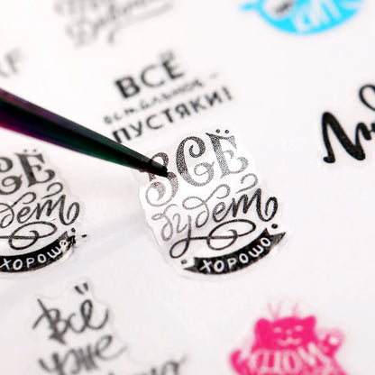 1 Stück 3D-Nagelsticker – Englische Buchstaben, Nagelfolie, Herzdesign, Nagelaccessoires, modische Maniküreaufkleber