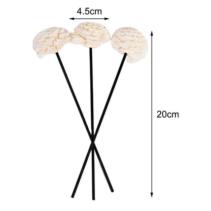 3 Stück Blumen-Rattan-Schilf-Duftdiffusor, kein Feuer, Ersatz-Nachfüllstäbchen für Zuhause, aromatischer Weihrauch