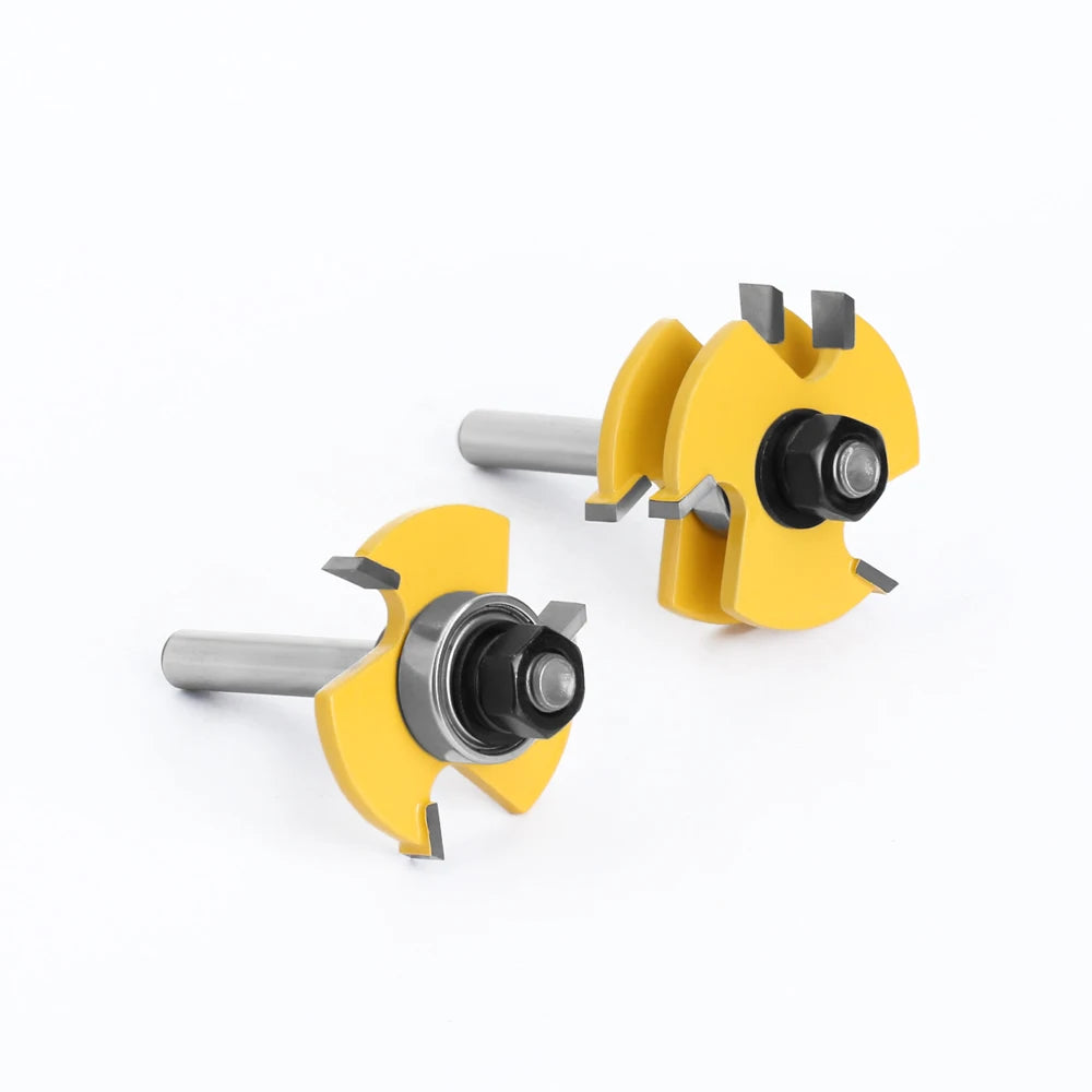 LAVIE 2 Stück 8mm Schaft Nut & Feder Verbindung Montage Fräser T-Nut-Fräser für Holzbearbeitung Schneidwerkzeuge MC02002