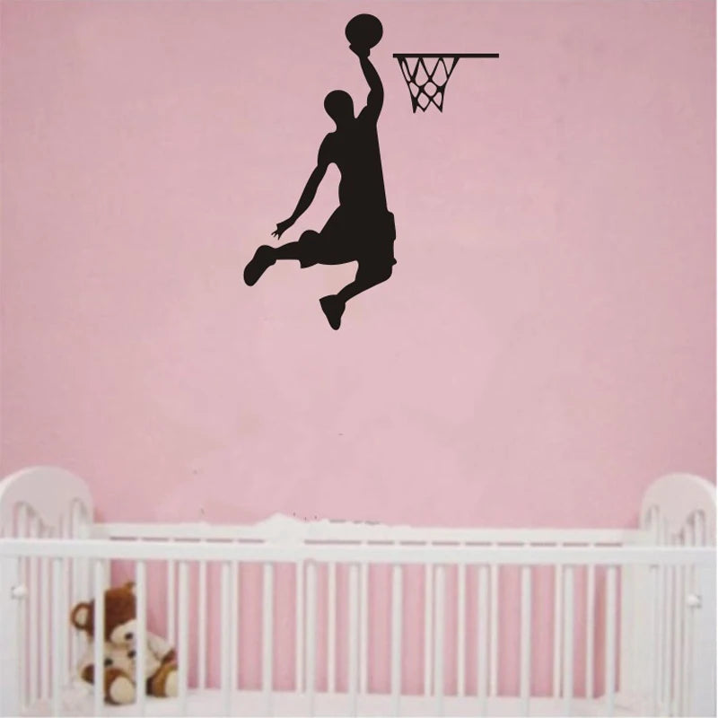 Cartoon Basketball Spieler Dunk Wand Aufkleber für Zuhause dekorative Vinyl Wohnzimmer Wanddekoration Aufkleber Switch Aufkleber