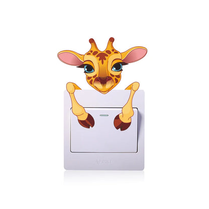 Cartoon Niedliche Elefant Kätzchen Panda Steckdose Schalter Wandaufkleber Vinyl Aufkleber Für Home Decor Schöne Tiere Aufkleber Entfernbar