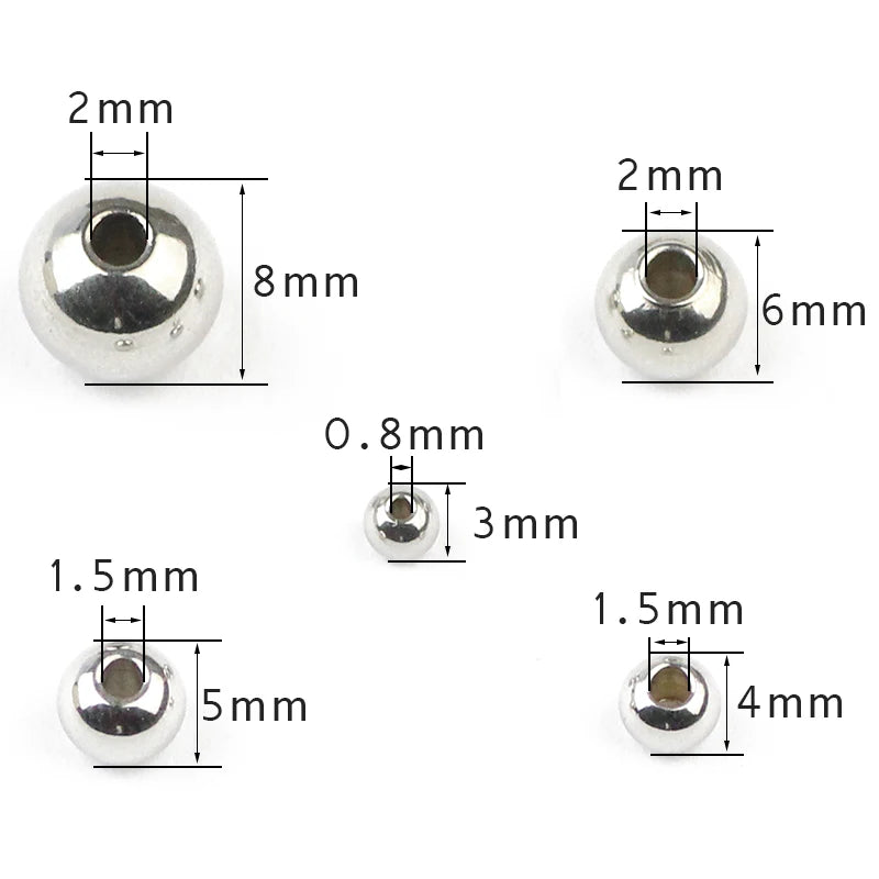JHNBY Edelstahl Spacer Perlen Kugel 3/4/5/6/8 MM Metall Runde Lose Perlen für Schmuck Armband Herstellung DIY Zubehör Erkenntnisse