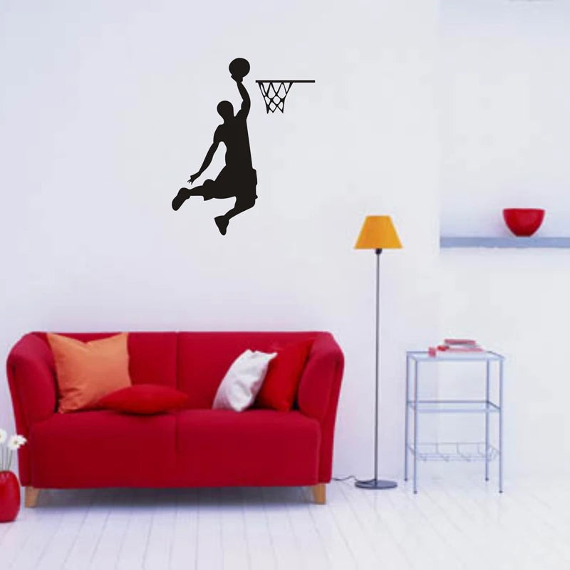 Cartoon Basketball Spieler Dunk Wand Aufkleber für Zuhause dekorative Vinyl Wohnzimmer Wanddekoration Aufkleber Switch Aufkleber