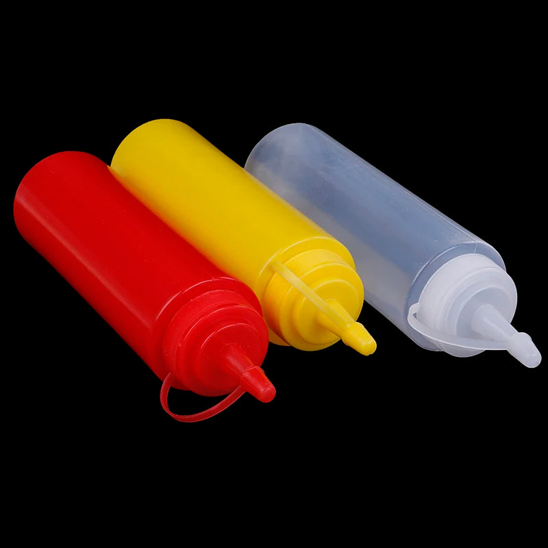 Kunststoff-Quetschflaschenspender, 227 ml, Aufbewahrungsflasche für Sauce, Honig, Sahne, Öl, Kuchen, Sushi, Deko-Werkzeuge, Marmelade, Gewürze, Tomatenhalter, Glas