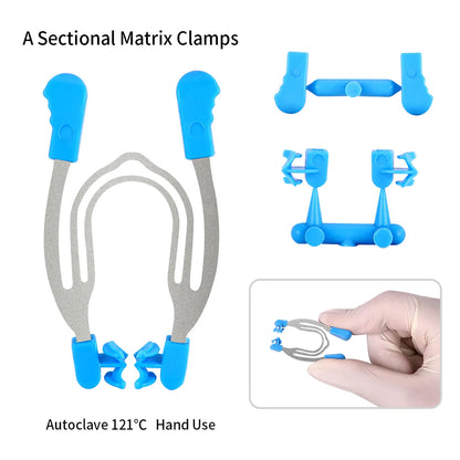 AZDENT Dental Sectional Contoured Matrix Clip Matrizen Klemmen Keile Zahnheilkunde Federclip Metallring Labor Hilfswerkzeuge