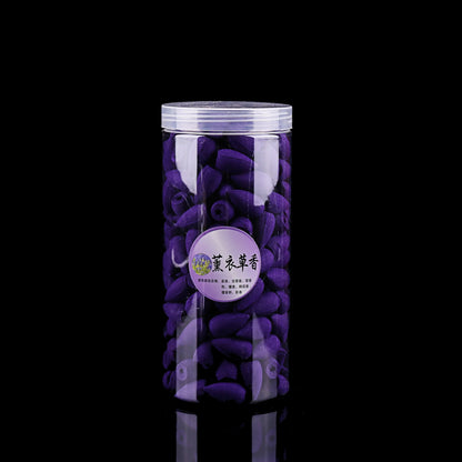 Etwa 200pcs mit Plastikbox gemischter Backflow Weihrauchkegel Sandelholz Jasmin Rose Rauchkegel Reflux -Turm Weihrauch Bullet