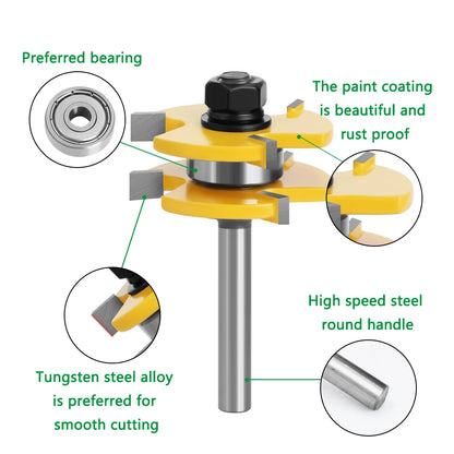 LAVIE 2 Stück 8mm Schaft Nut & Feder Verbindung Montage Fräser T-Nut-Fräser für Holzbearbeitung Schneidwerkzeuge MC02002