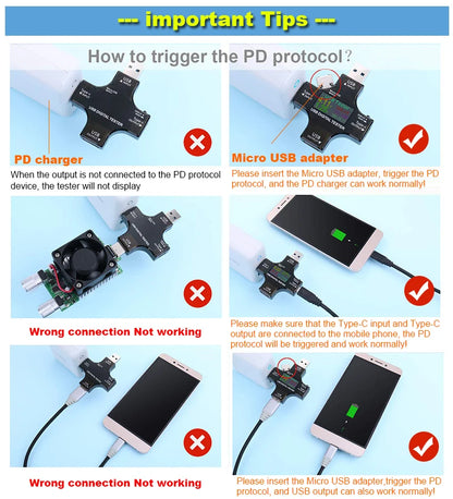 6,5 A USB-Tester DC Typ-C PD Digitales Voltmeter Ampere Spannung Strom Monitor Amperemeter Detektor Power Bank Ladegerät Kapazitätsmesser