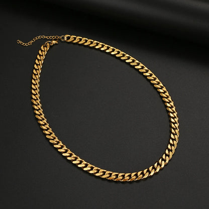 Grundlegende Punk-Edelstahl-Halskette für Männer und Frauen, kubanische Gliederkette, minimalistische Halsband-Halsketten, heißer Schmuck, Gothic-Geschenke