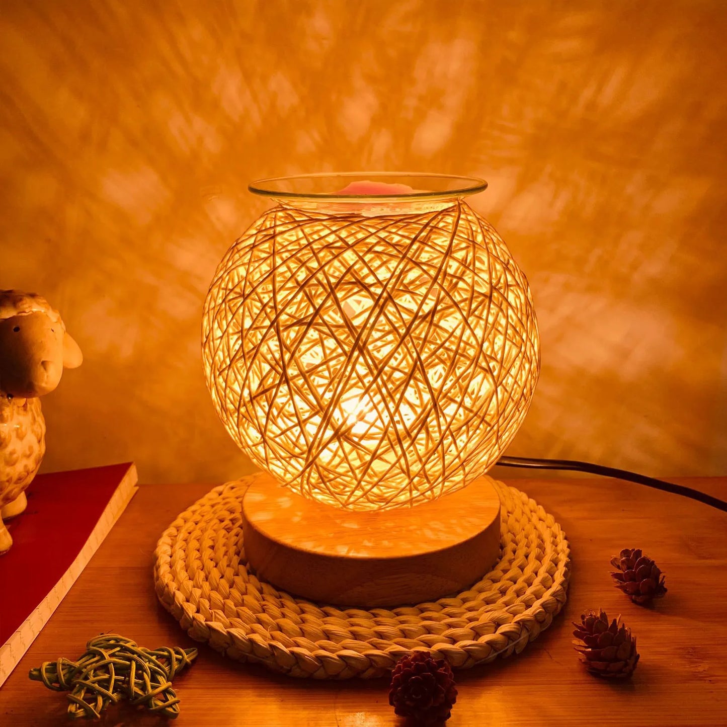 Aroma Elektrisches Wachs Schmelze Räucherstäbchen Brenner 3D Sepak Takraw Aroma Lamp Essentialss Ölbrenner Licht Aromatherapie Diffusor Wachswärmer