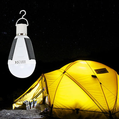 E27 Wiederaufladbare LED-Solarbirne Lampe 7W 12W 85V-265V Outdoor Notfall Solarbetriebene Glühbirne Reise Angeln Camping Licht Zeltlampe