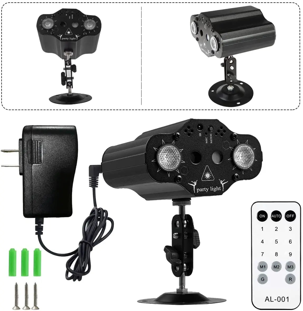 Bühnen-DJ-Party-Laserprojektor – Sprachgesteuerte Disco-Stroboskoplichter in Rot, Grün & Blau – Perfekt für Club, Familie, Feiertage & Weihnachten