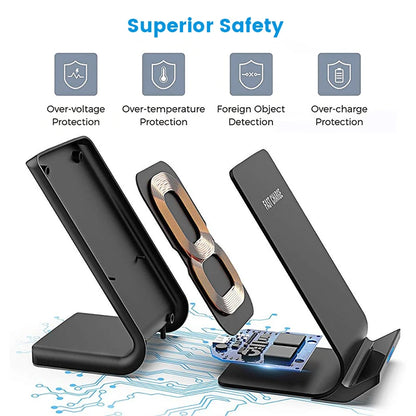 30W Qi Wireless Ladegerät Stand Schnellladestation Dock Station für iPhone15 14 13 12 11 Pro XMax Samsung S21 Dock Station Telefonhalter
