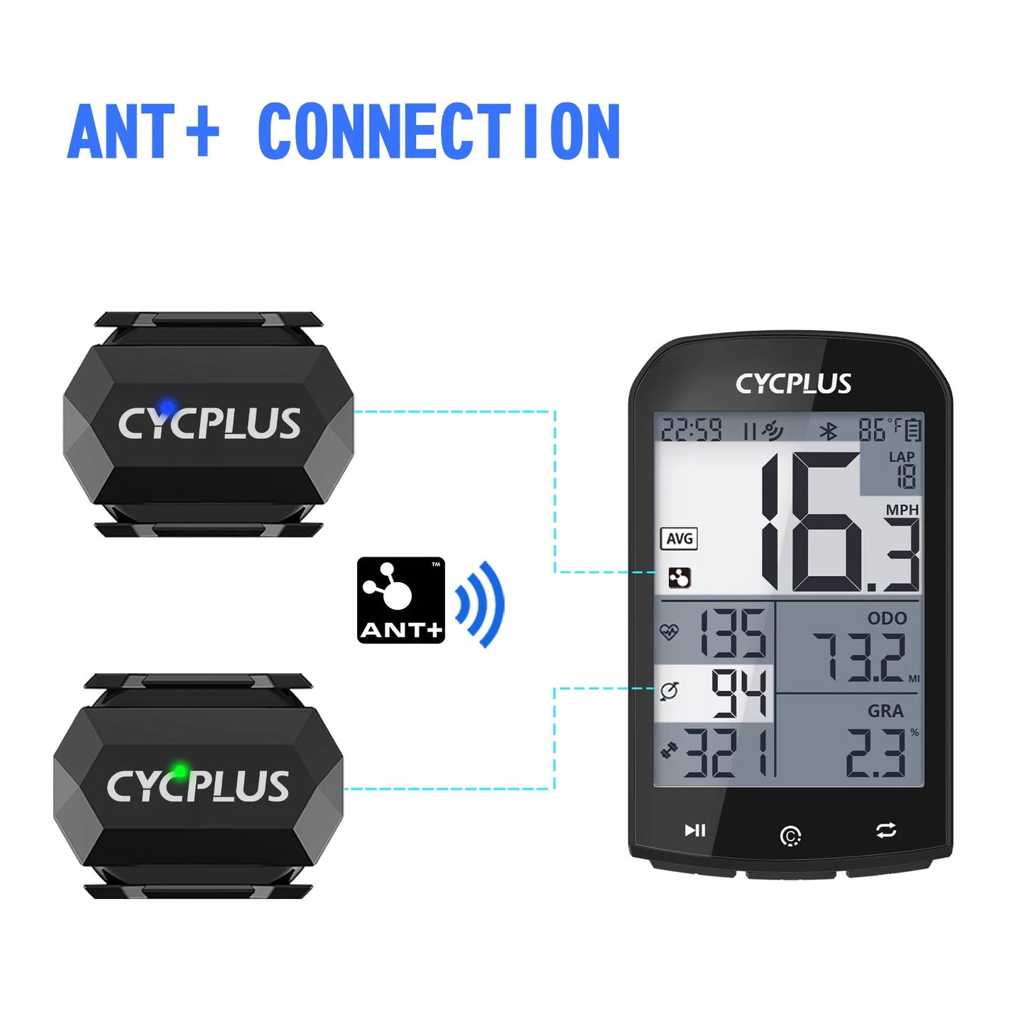 CYCPLUS C3 Speed Cadence Dual Sensor ANT+ BLE GPS Fahrrad Zubehör Computer Tacho