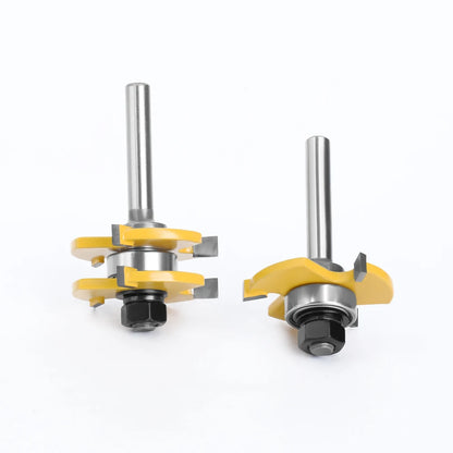 LAVIE 2 Stück 8mm Schaft Nut & Feder Verbindung Montage Fräser T-Nut-Fräser für Holzbearbeitung Schneidwerkzeuge MC02002