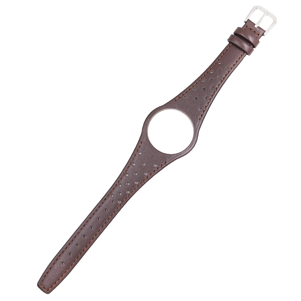 Carlywet Red Blue Brown Black Khaki Real Leder Uhrenband mit silbernen Stahlschnalle für Omega -Dynamik