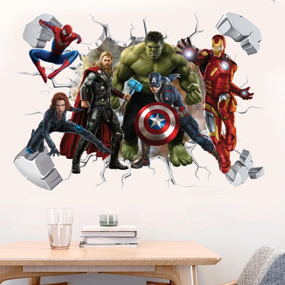 3d-avengers-captain-america-cartoon-wandsticker-fur-kinderzimmer-superhelden-dekorationen-pvc-wohnkultur-wandgemalde-kunstposter