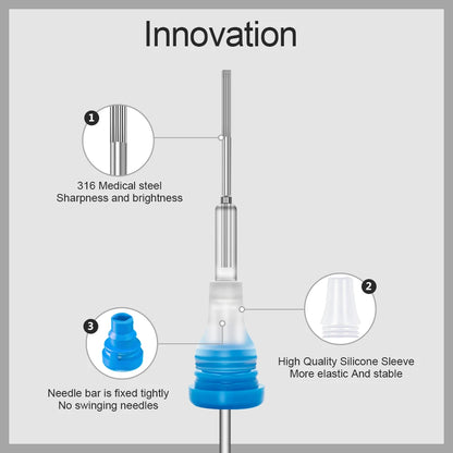 Gemischte 10 Größen Einweg -Kartuschen -Tattoo -Nadeln Augenbrauen Permanentes Make -up für Patronenmaschinen Stiftgriffe