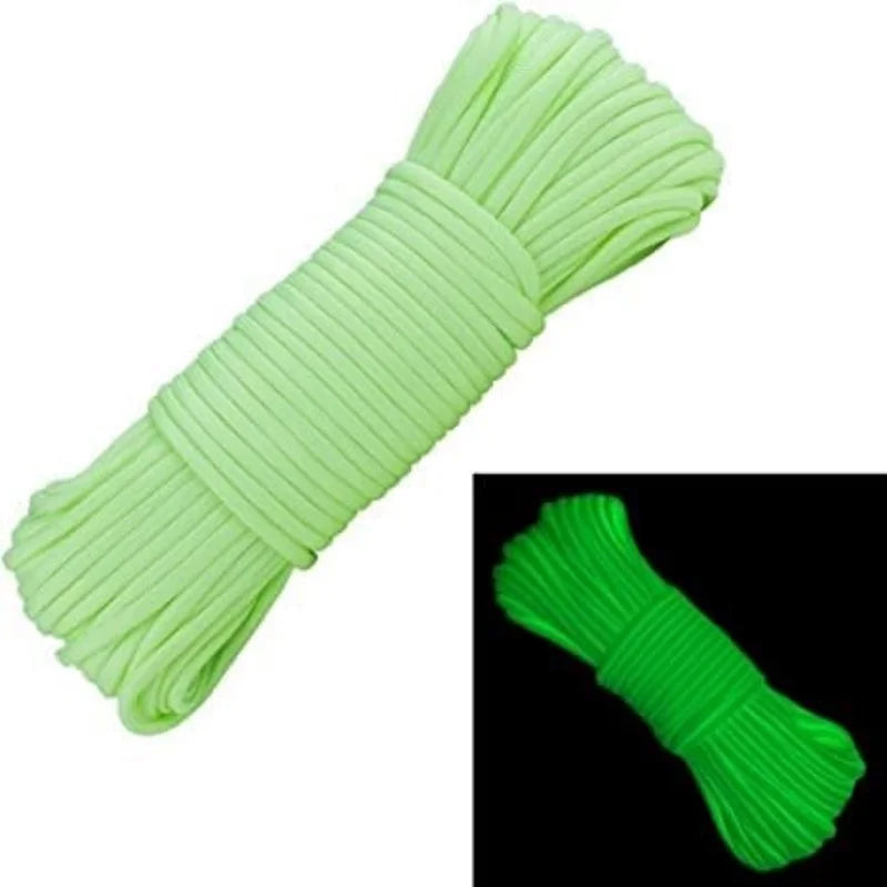 Leuchtendes Seil, 9 Stränge, 4 mm, Paracord Nylon 550, Zeltschnur, leuchtender Fallschirm, Outdoor-Bundle, Lanyard, Camping, Überleben, EDC