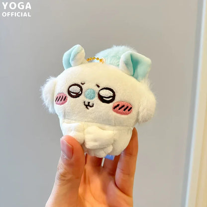 Niedlicher, selbstironischer Bär Chikawa – Hash-Browns, blauer Vogel, Plüschpuppen-Taschenanhänger, fliegendes Eichhörnchen, Anime Momo Cartoon-Schlüsselanhänger-Geschenk