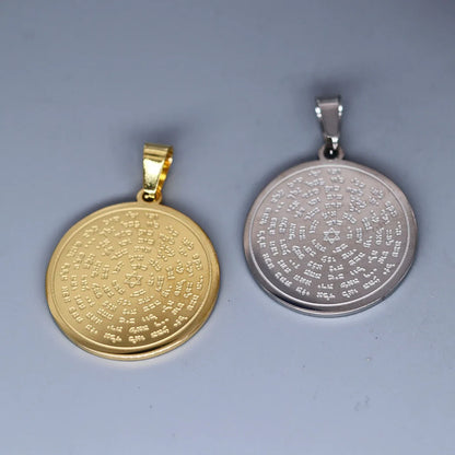 2pcs / Lot Ancient 72 Namen des Gottes Moses Charm Edelstahl Anhänger für Halskette Schmuck Paar Geschenk Herstellung Handarbeit Handwerk