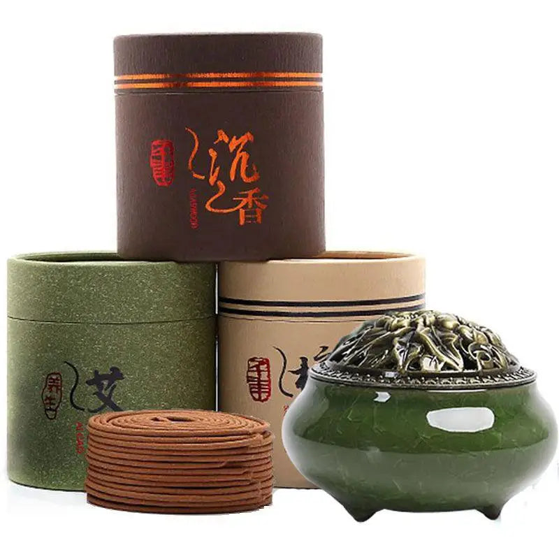 Natürliche handgemachte Sandelholz Spulen Räucherstäbchen, Aromatherapie SchlafzimmerBadezimmer Antiseptikum, erfrischende Räucherstäbchen, F, 120 Stück pro Box