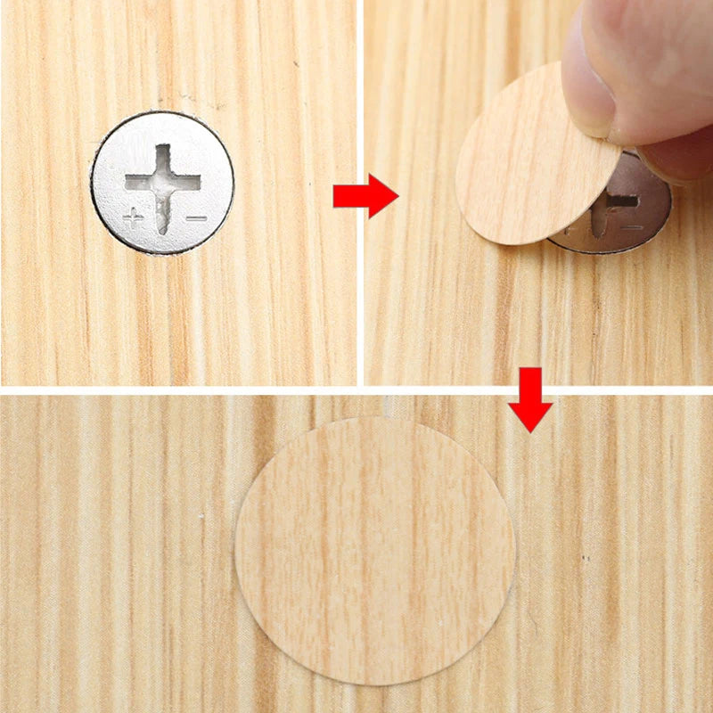 54 Teile / Blatt PVC Möbel Dichtung Aufkleber Dekorative Folien Schraubverschluss Abdeckung Schreibtisch Schrank Loch Ornament Wand Heimdekoration