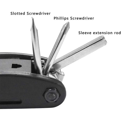 16 in 1 Fahrrad Tragbare Steckdose Mehrzweckschlüssel Fahrrad Multiwerkzeug Schraubendreher Mountainbike Motorrad Fahrrad Reparaturwerkzeuge