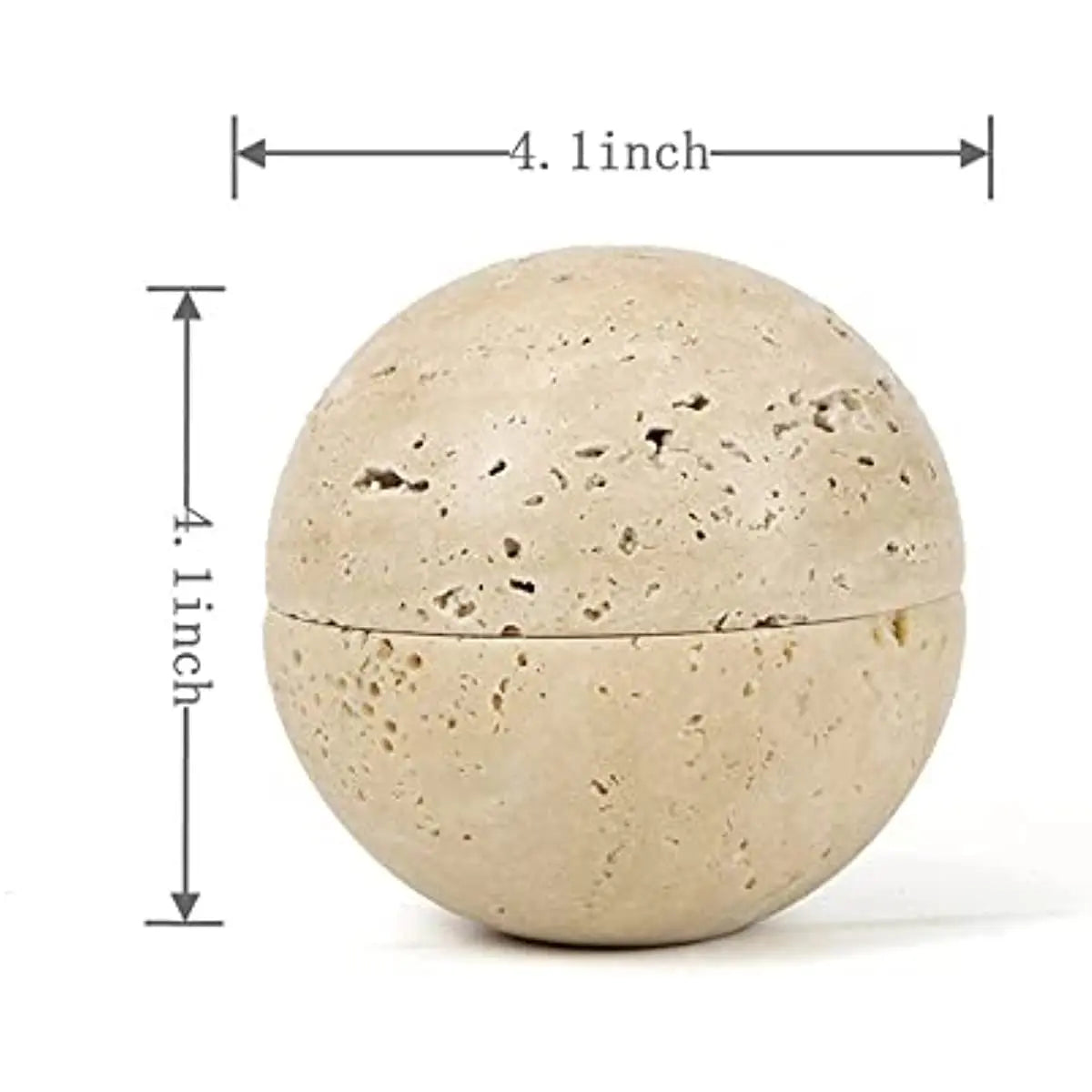 SAIDKOCC Handgemachter Naturmarmor Beige Travertin Stein Runder Räucherstäbchenhalter für Raum / Küche / Café