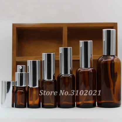 2/10 stücke 5/10/15/20/30/50/100ml leere klare / bernsteinfarbene Glas ätherisches Öl Parfümflasche mit Sprüher / Lotion Pumpe Glas Sprühflasche