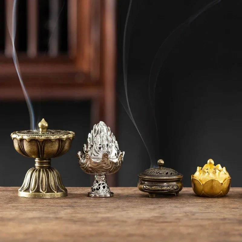 1pc Retro Opper Weihrauch Brenner Zwölf Sternzeichen Brenner Brass Weihrauchhalter mit Cover Sandelholz Cense Buddhism Home Decor
