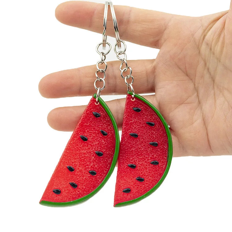 Mini-Wassermelone Schlüsselanhänger – Simulation von Obst, Wassermelonen-Food-Spielzeug-Modell, Schlüsselring, Auto-, Telefon- oder Taschenanhänger, Schmuckstück Geschenk