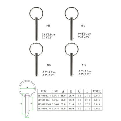 Marine Grade 316 Edelstahl Schnellspanner Kugel Verriegelungsstift für MOTORHOME Bimini Top Deck Scharnier Hardware Zubehör