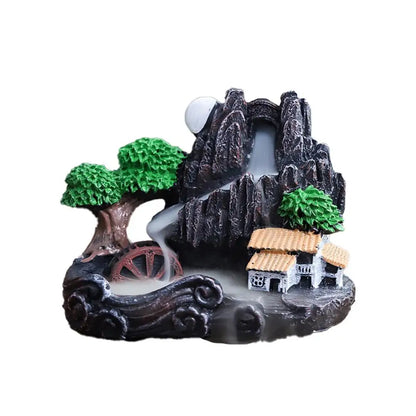 1pcs Wasserfall Räucherstäbchen Halter Statue Ornament Räucherkegel Brenner Rückfluss Räucherstäbchen Brenner für Desktop Home Decoration I4L1