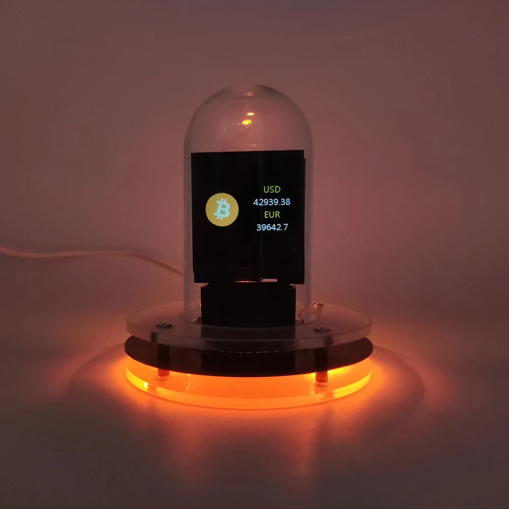 Bitcoin-Preis-Tracker. Nixie Tube Wecker mit bunten RGB-Lichtern und WIFI Wetterstation.DIY Album und GIF Animationen