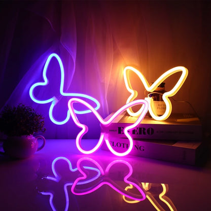 Schmetterling LED Neon Licht Leuchtende Weihnachtsdekoration Neonlampe Für Zuhause Wohnzimmer Party Wanddekoration Festival Erwachsene Kind Geschenk