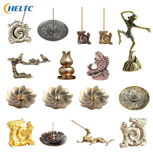 1PCVintage Dragon Phoenix Bronze Räucherstäbchentablett Zwölf Tierkreiszeichen Antik Faden Räucherstäbchen Halter Räucherstäbchen Brenner Indoor Sandelholzofen