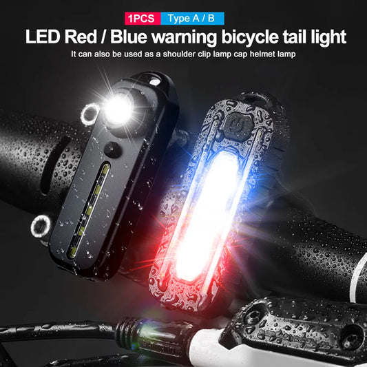 Neue LED Rot Blau Vorsicht Notfall Polizei Licht mit Clip USB Wiederaufladbare Schulter Blinkende Warnung Sicherheitsfackel Fahrrad Rückleuchte