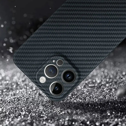 Hülle für Apple iPhone 15 Pro Max Plus – Ultradünne Schutzhülle aus echtem Karbonfaser-Aramid, explosionsgeschützt, für Mobiltelefone