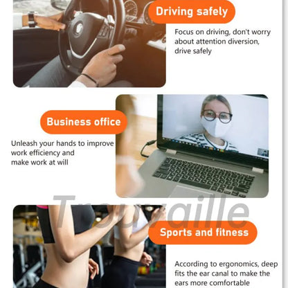 Trouvaille Single Ear Wireless Bluetooth Headset KopfhörerLotus Kopfhörer Freisprecheinrichtung Ohrhörer 36 Stunden Fahren Ultra Long Standby