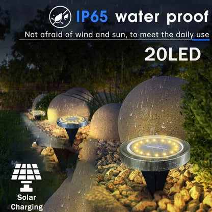 Solarbetriebene Bodeneinbauleuchten IP65 Wasserdichte LED-Scheibenleuchten für den Außenbereich Rutschfeste Landschaftswegbeleuchtung für den Terrassenrasen