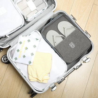 Reisetasche mit 3 Lagen – Vergrößerter Schuhbeutel, tragbarer modischer Oxford-Schuh-Aufbewahrungskasten, kann am Gepäck hängen, Schuhhülle, Schuh-Aufbewahrungstasche