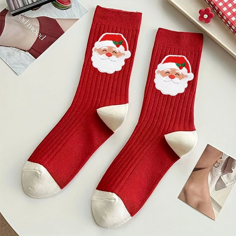 6 Stück Cartoon-Weihnachtsmann-Stickerei-Aufnäher – Bügel- oder Nähapplikationen für Kleidung, Schuhe, Hüte, Taschen, DIY-Weihnachtsdekorationen