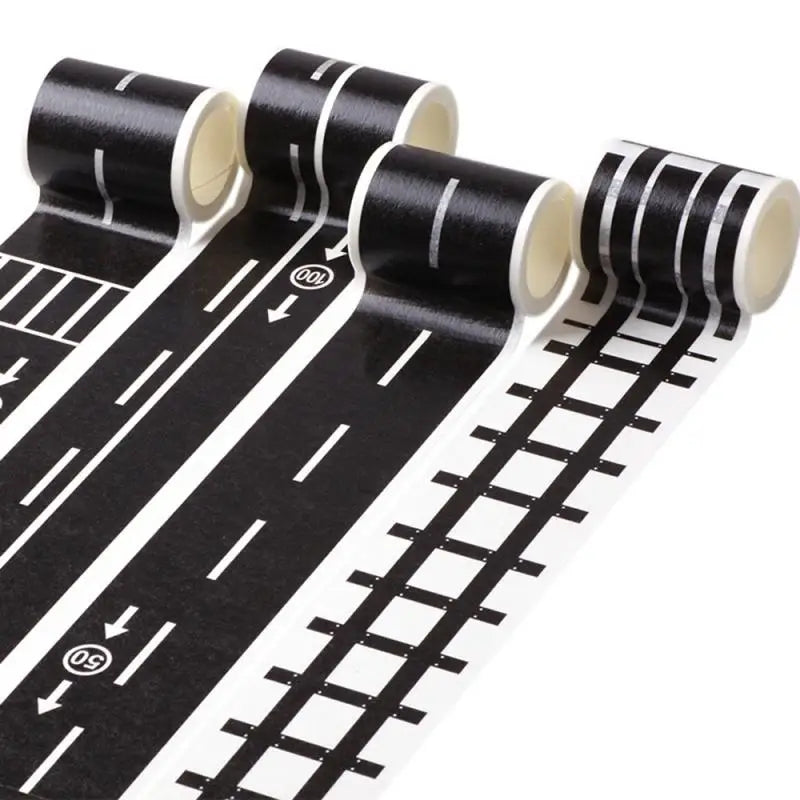 5m Eisenbahn Straße Gleis Szene Band Breit Kreativ Verkehr Straße Klebeband Maskierung Papier Klebeband DIY Design Aufkleber Kinder Spielzeug Auto Spielen