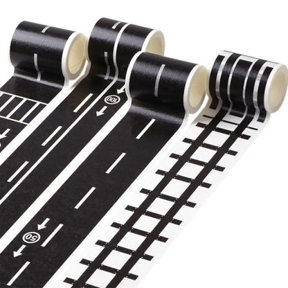 5m Eisenbahn Straße Gleis Szene Band Breit Kreativ Verkehr Straße Klebeband Maskierung Papier Klebeband DIY Design Aufkleber Kinder Spielzeug Auto Spielen