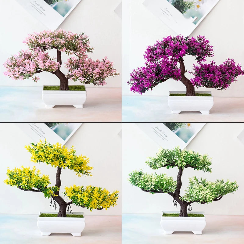 Künstliche Pflanzenblumen Topfdekorationen, Kunstpflanzen Bonsai, Kleiner Baum im Topf für Heim-, Festival- und Hochzeitsdekoration, Accessoires