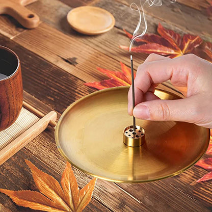 Kreativer Metall Weihrauch Brenner Brass Gourd & 9 Löcher Weihrauchhalter Weihrauchplatte Asche Catcher Buddhismus Lieferungen Wohnkultur