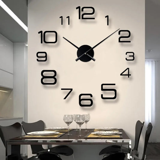 2023 Modernes Design Große Wanduhr 3D DIY Quarzuhren Modeuhren Acryl Spiegel Aufkleber Wohnzimmer Wohnkultur Horloge