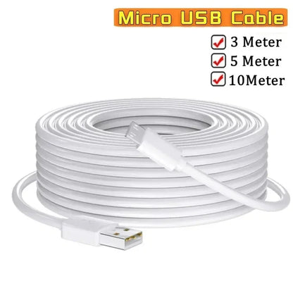 1m-10m Extra Langes Micro USB Schnelllade-Datenkabel – Für Samsung, Xiaomi, Android-Handys, Kameras, Monitore, Powerbanks, Datenkabel